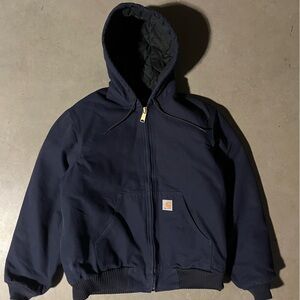 Carhartt Navy Hooded Work Jacket